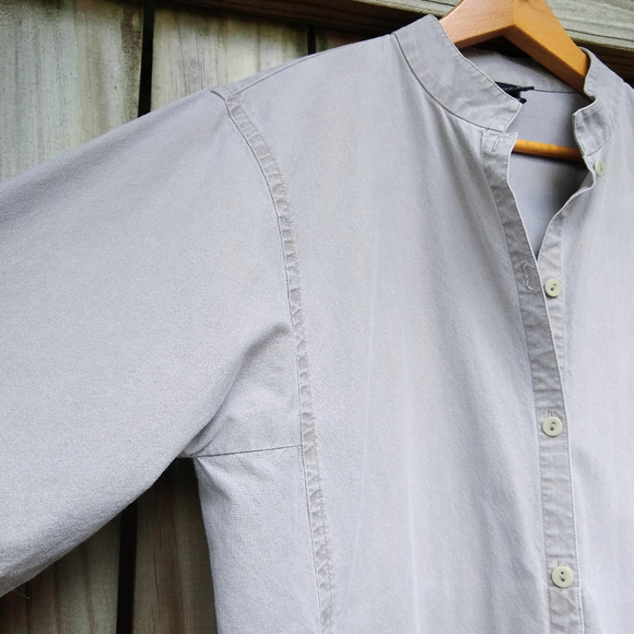 Eileen Fisher Grey Button Front Midweight Jacket - Picture 2 of 7